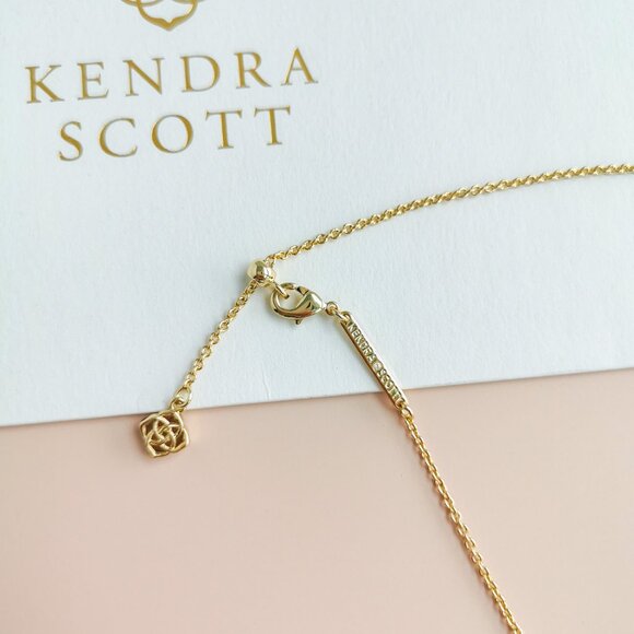 Kendra Scott Elisa Enamel Framed Collection. Gold Sunset Necklace - Picture 3 of 3